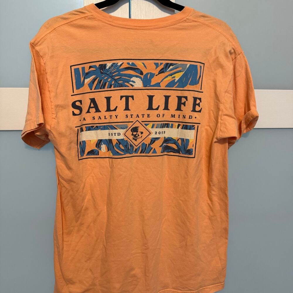 Salt Life "A Salty State of Mind" Orange Pocket T-Shirt Size M